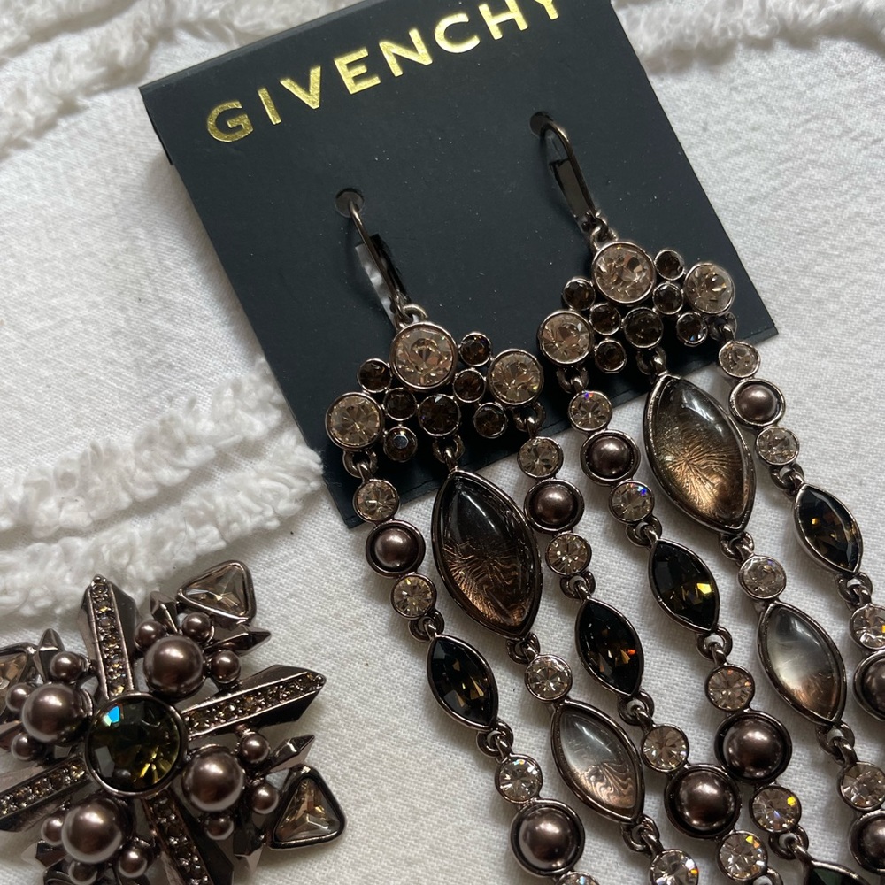 Givenchy earrings and brooch